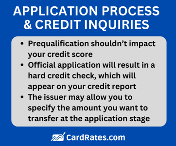 Balance transfer card application process graphic