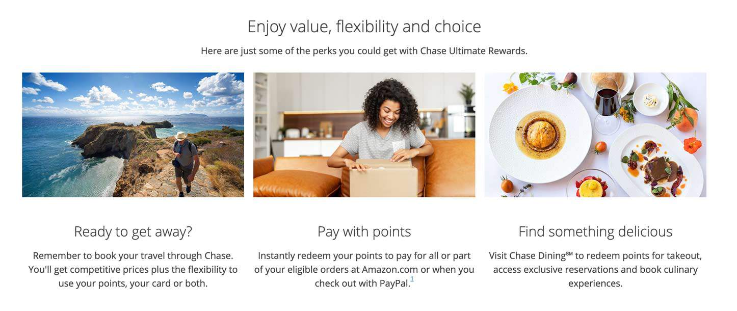 Screenshot from Chase Ultimate Rewards website