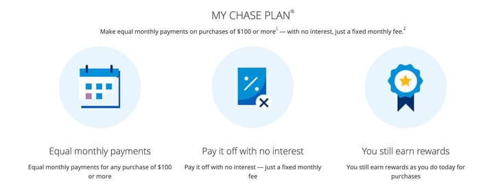 Screenshot of My Chase Plan website