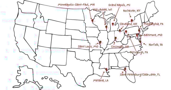 Map of cities