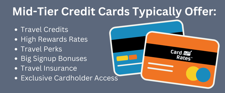 Typical benefits of mid-tier credit cards