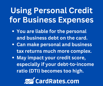 Personal Credit for business expenses graphic Personal Credit for business expenses graphic