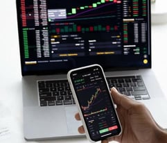 price action on computer and phone