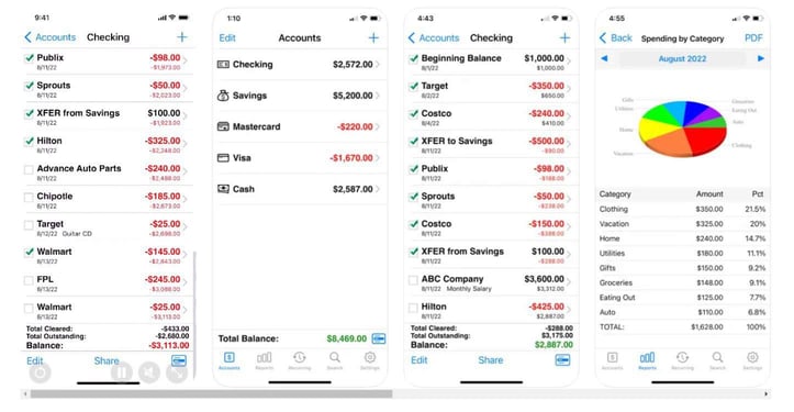 Accounts Checkbook app