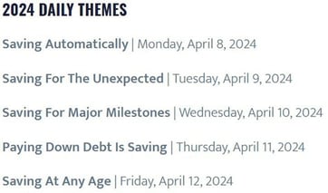 America Saves Week themes America Saves Week themes