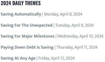 America Saves Week themes