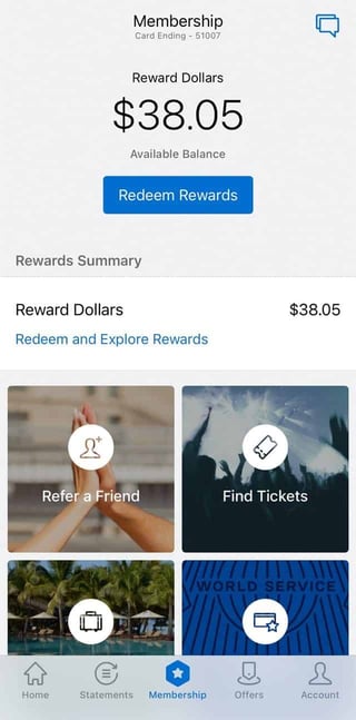 Screenshot of Amex Membership Rewards