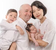 Jeremy Jacobson and Winnie Tseng and children