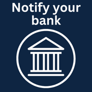 Bank fraud notification graphic Bank fraud notification graphic