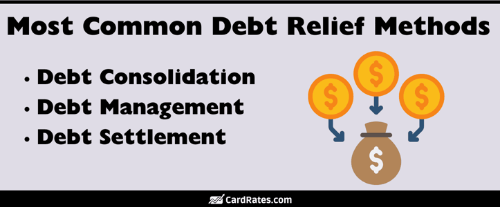 Debt relief methods graphic Debt relief methods graphic
