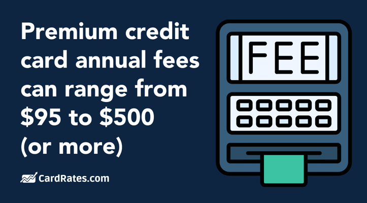 Annual fees range from $95 to $500 Annual fees range from $95 to $500