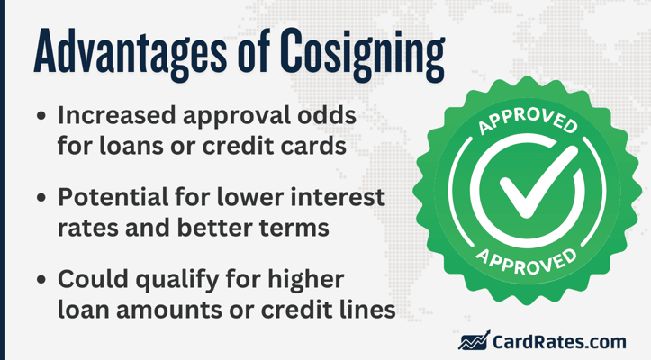 Cosigning benefits graphic Cosigning benefits graphic