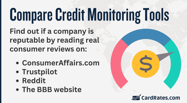 Credit monitoring tools graphic Credit monitoring tools graphic