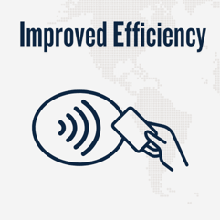 Improved transaction efficiency with tap-to-pay illustration Improved transaction efficiency with tap-to-pay illustration