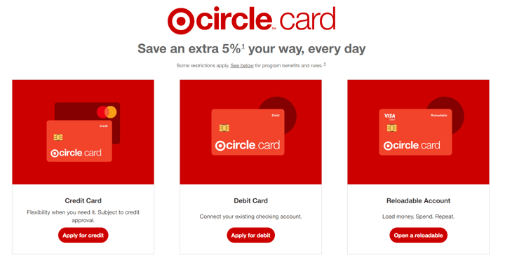 Screenshot of the Target Circle Card website Screenshot of the Target Circle Card website