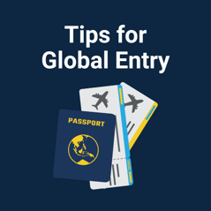 Illustration of passport and tips for global entry