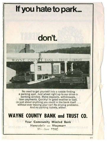 Wayne Bank historical ad Wayne Bank historical ad