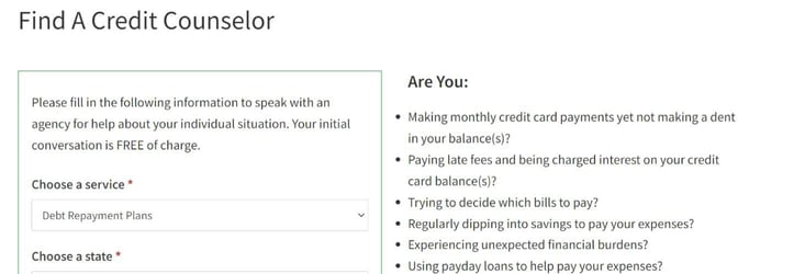 FCAA find a credit counselor FCAA find a credit counselor