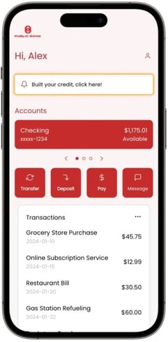 Bloom Credit app transactions