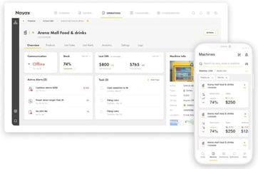 Nayax platform on desktop and mobile Nayax platform on desktop and mobile