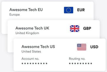 Array of Airwallex global accounts