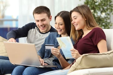 young cardholders on couch young cardholders on couch
