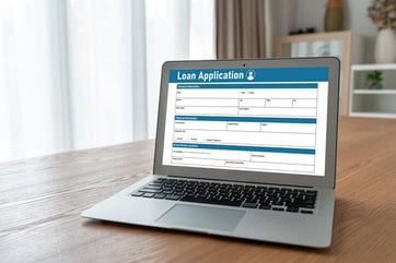 loan application on laptop