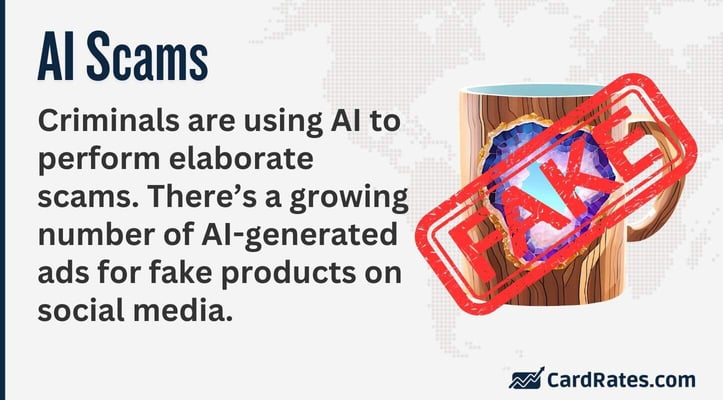 Criminals are using AI to perform elaborate scams. Thereâs a growing number of AI-generated ads for fake products on social media. Criminals are using AI to perform elaborate scams. Thereâs a growing number of AI-generated ads for fake products on social media.