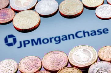 JPMorgan Chase with coins JPMorgan Chase with coins
