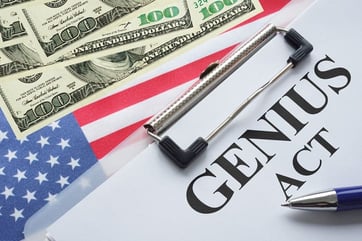 image of GENUIS Act with pen and money image of GENUIS Act with pen and money