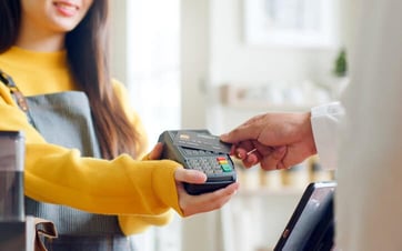 merchant terminal with employee, customer, and credit card merchant terminal with employee, customer, and credit card