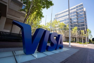 Visa sign outside Visa sign outside