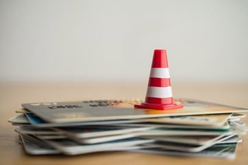 cone on a stack of cards cone on a stack of cards