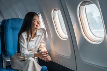 woman on plane woman on plane