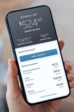 Capital One mobile app on a mobile device