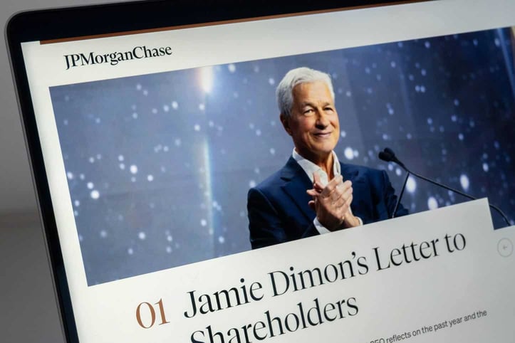 Jamie Dimon image on screen Jamie Dimon image on screen
