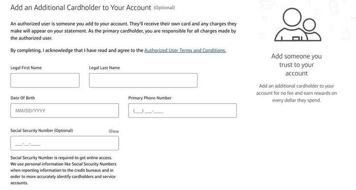 Screenshot of Capital One credit card application step 4