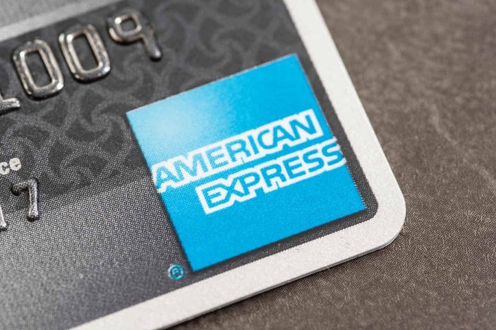 Portion of American Express card Portion of American Express card