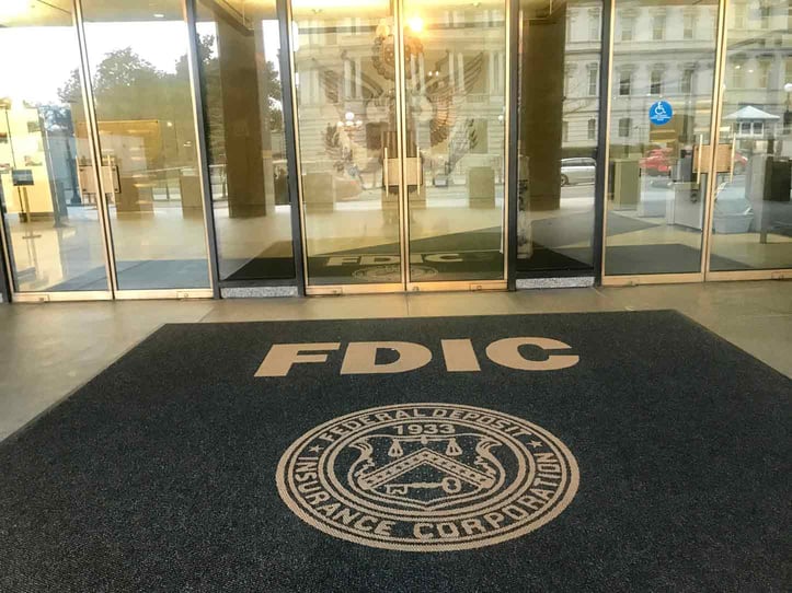 FDIC seal before doors FDIC seal before doors