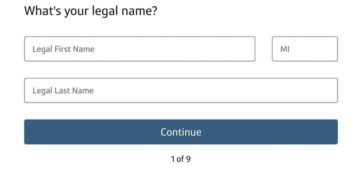 Capital One Quicksilver Student Credit Card Application Step 1