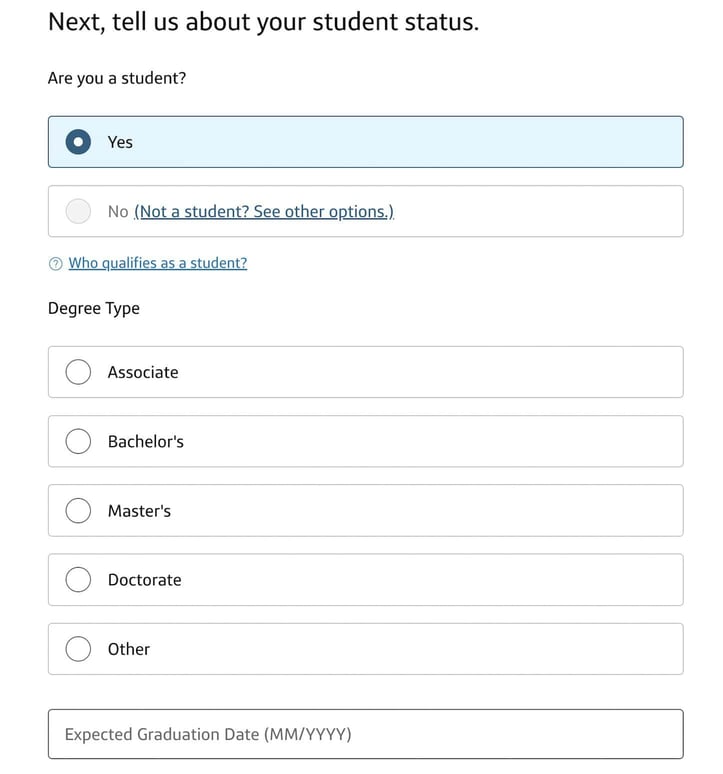 Capital One Quicksilver Student Credit Card Application Step 3