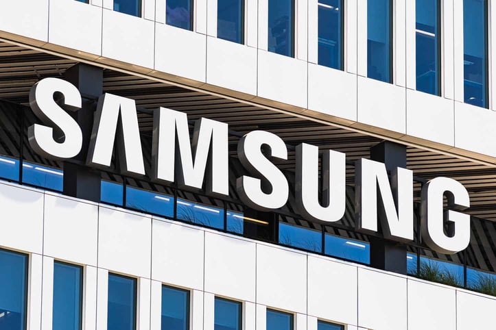 Samsung sign on building Samsung sign on building