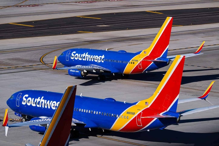 Southwest planes on ground