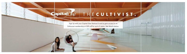 Capital One Cultivist partnership screenshot Capital One Cultivist partnership screenshot