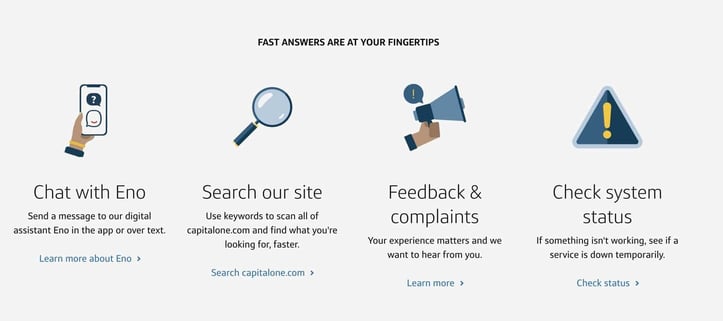 Capital One Online Support tools screenshot Capital One Online Support tools screenshot