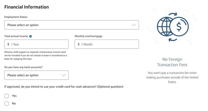 Capital One Venture Rewards Application Step 3