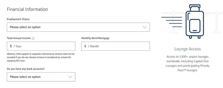 Capital One Venture X application step 3 screenshot Capital One Venture X application step 3 screenshot