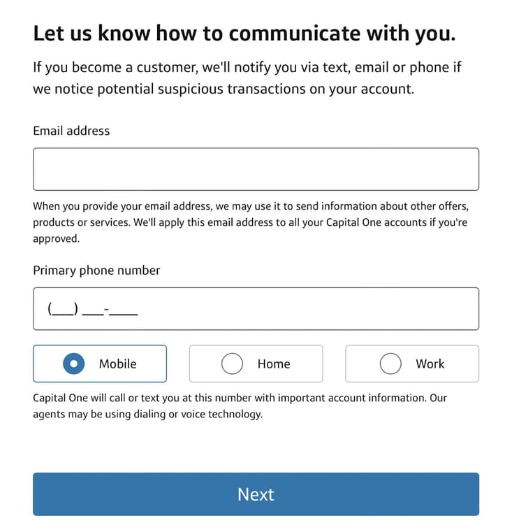 Capital One Venture X preapproval step 3 screenshot Capital One Venture X preapproval step 3 screenshot