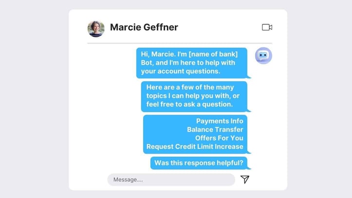 Screenshot of example first interaction with chatbot Screenshot of example first interaction with chatbot