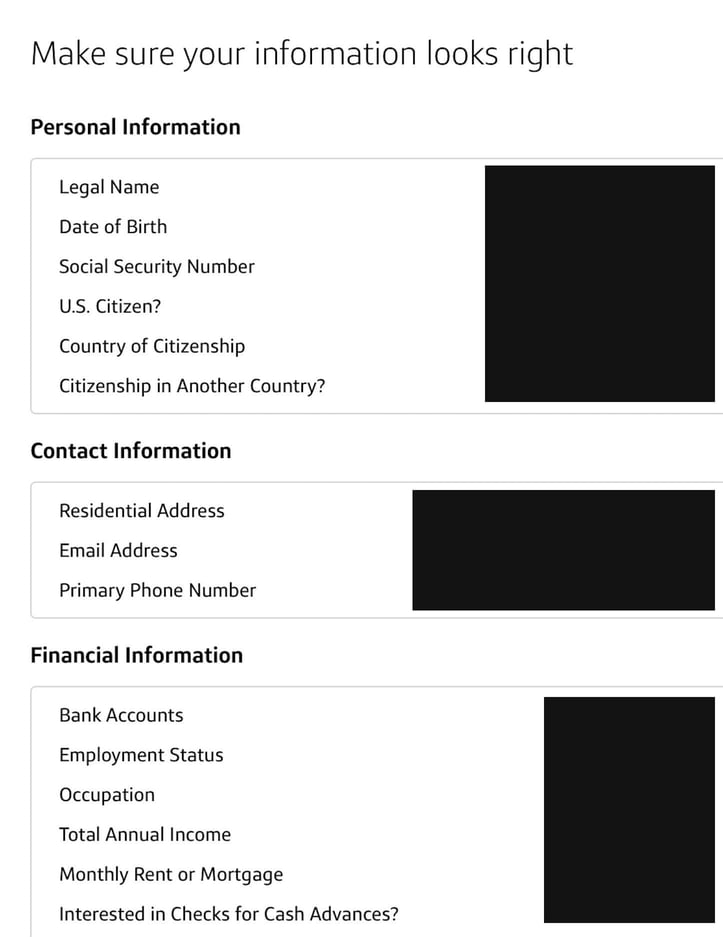 Capital One Savor Application Step 5
